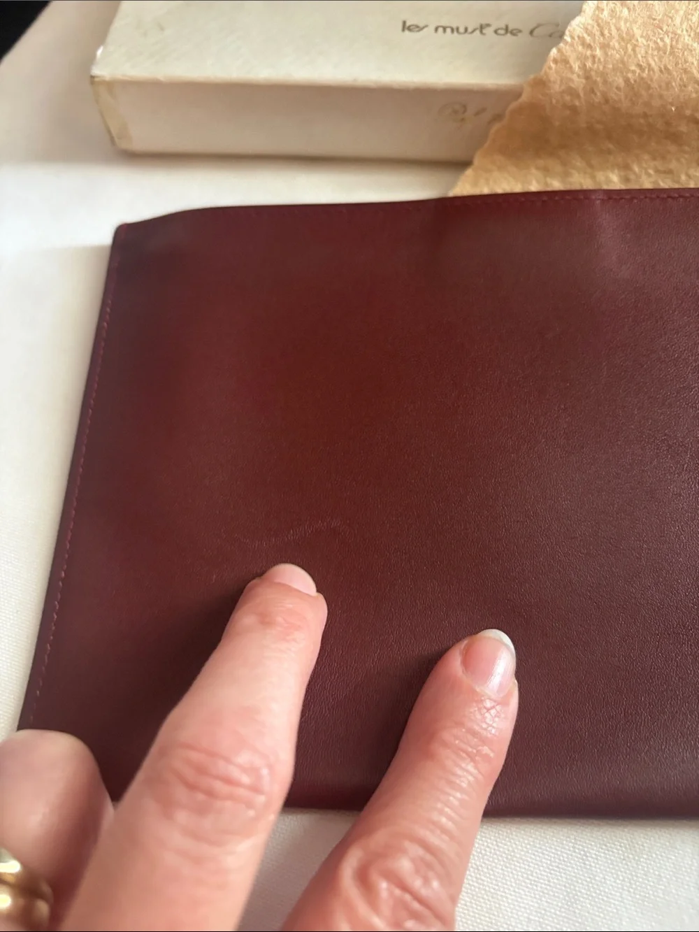 Cartier Burgundy Leather Zip Pouch - Picture 10 of 17